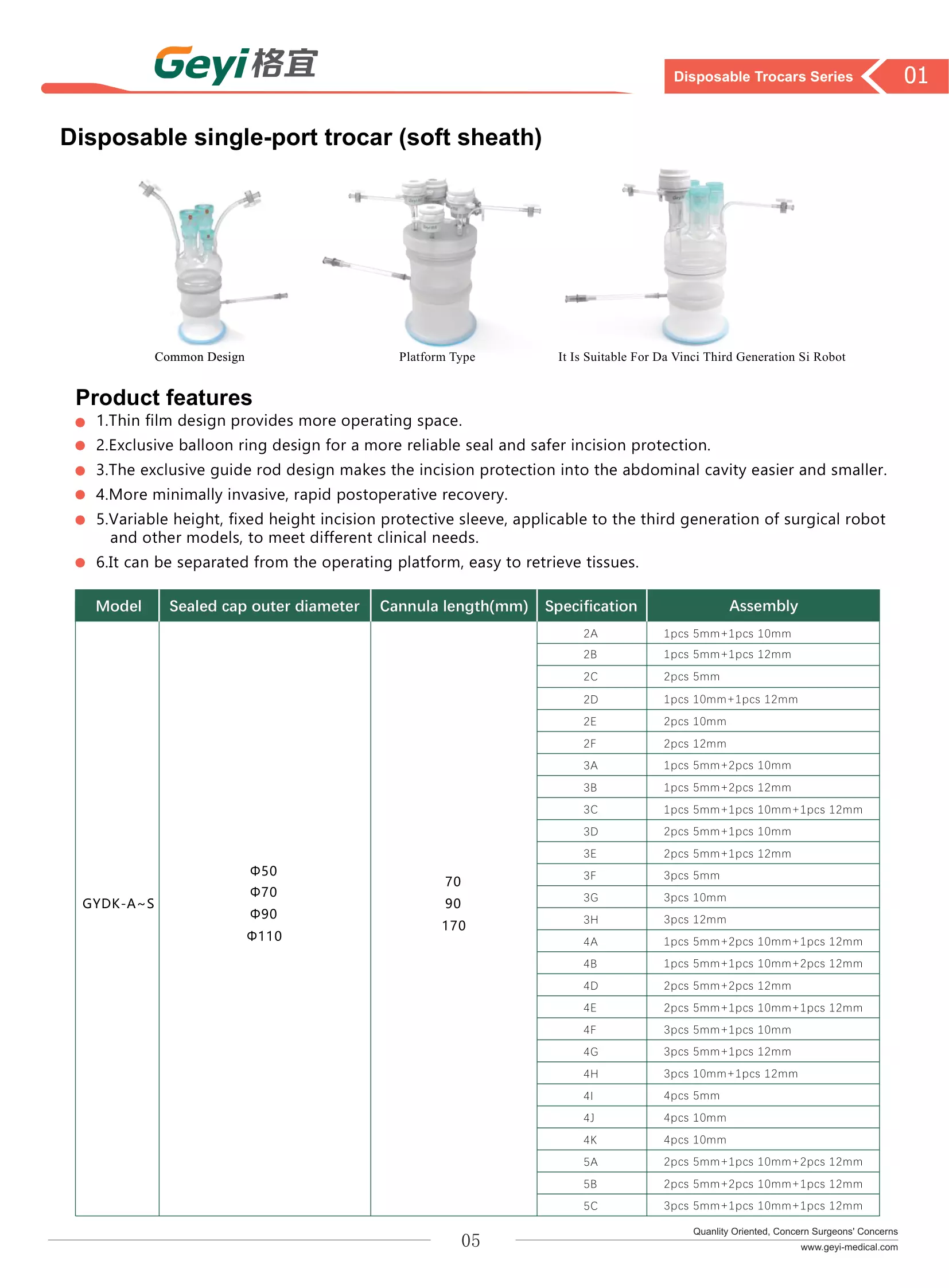 Disposable single-port trocar (soft sheath)